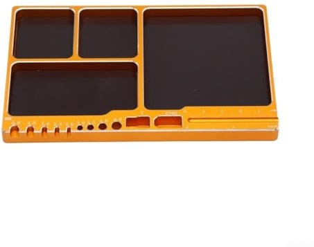 Besshepplo Bandeja magnética de almacenamiento de tornillos, herramienta de mano de aleación de aluminio para tornillos, tuercas, pernos, arandelas con organizador de almohadilla magnética para