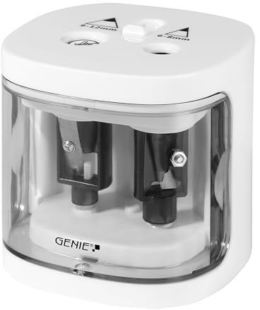 GENIE PS 130 elektrisk | pennvässare dubbelvässare | batteridrift | för 6–12 mm pennor