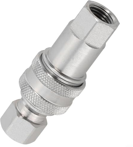 Acoplador rápido hidráulico con rosca exterior M14 x 1,5 mm, acero al carbono, resistente a temperaturas (-20 °C a 120 °C), para maquinaria de construcción, equipos forestales y herramientas