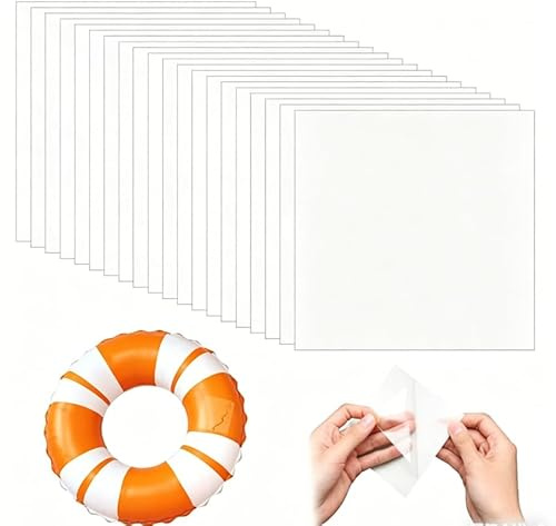 20 st Transparenta tätningsremsor för uppblåsbar pool, självhäftande genomskinliga TPU-lappar för flytande pooler, kajak, tält, luftmadrass, pneumatiska kläder, 8,8 x 8,8 cm