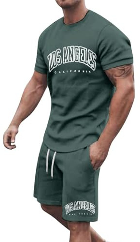 Chándal de verano para hombre, camiseta grande suelta y pantalones cortos, traje casual de moda para niños, básico, retro, ropa de calle, sudadera diaria