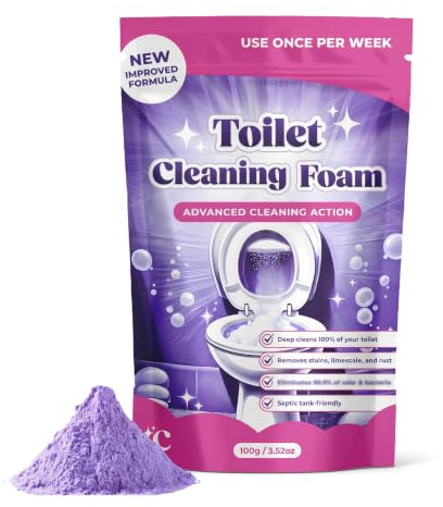 Toalettrengörare original, toalettrengöring skum, 2026 ny WC-skumrengöring, lavendelsmak, skrubbfri utan ansträngning, toalettskum extra stark rengöring för strålande ren toalett, 100 g