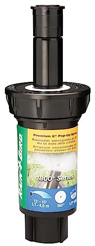 Rain Bird Aspersor emergente Profesional 1802F, patrón de círculo Completo de 360°, Distancia de pulverización de 8 a 15 pies, Altura emergente de 2 Pulgadas