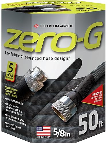 Zero-G FBA_4001-50 4001-50 Lightweight, Ultra Flexible, Durable, Kink-Free Garden, Black, 5/8 x 50'