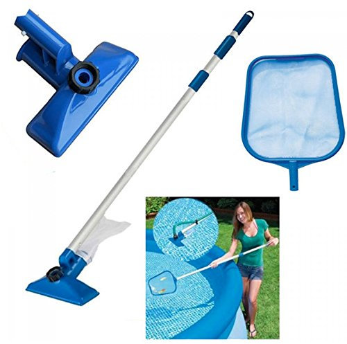 Kaycle Kit Entretien Nettoyage Piscine avec Perche Télescopique, aspirateur de Bassin, épuisette - INTEX