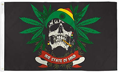 AZ FLAG - Flagge Pirat Rasta - 150x90 cm - Piraten Totenkopf Fahne 100% Polyester mit Messing-Ösen - 110g