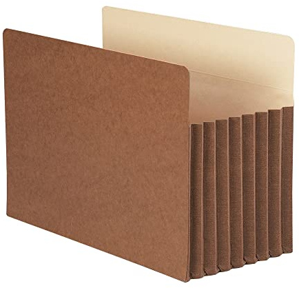 Smead TUFF® Pocket File Pocket, Straight-Cut Tab, 7 Expansion, Legal Size, Redrope, 5 per Box (74395)