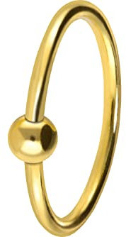 PIERCINGLINE 925er STERLING SILBER Nasenpiercing Piercing Nase Ring biegbar Goldfarben 7 x 2 mm