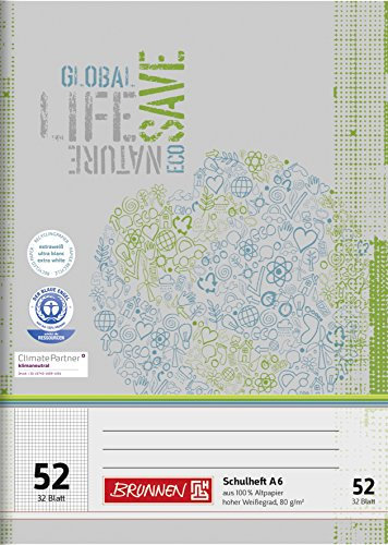 Brunnen 104613201 Oktavheft/Schulheft DIN A6 (32 Blatt)