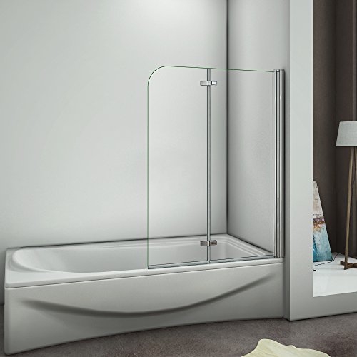 Aica Italy Box Doccia Sopravasca Parete Da Vasca Movibile 180 Gradi Vetro 6mm Trasparente 120x140cm