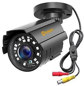 Anlapus 1080p Telecamera di Sorveglianza Esterna, AHD/CVI/960H/TVI, Videocamera Analogica, Funziona con DVR, Senza Alimentatore