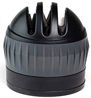 3 Stage Kitchen Knife Sharpener - Chefs Handheld Knife Sharpening Tool Gadget Helps Repair, Restore and Polish Blades. Diamond, Tungsten & Ceramic Sharpening Blades Non Slip Base Taylor’s Eye Witness.