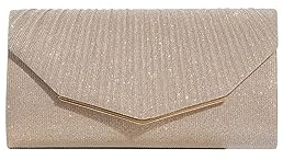 CORIOS Kuvert kuvertväska med paljetter aftonväska brud bröllopshandväska blank handväska med avtagbar kedja elegant axelremsväska glittrande axelväska för cocktailparty bal bröllop