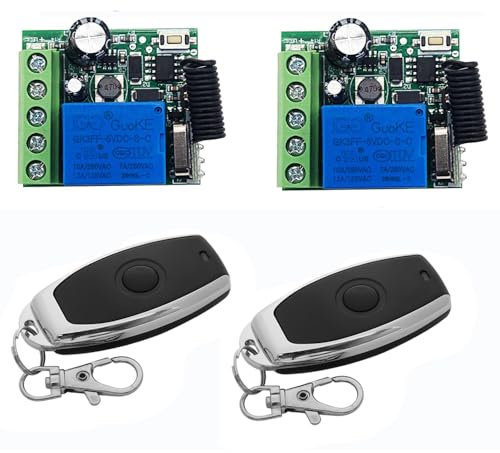 QIACHIP Interruptor de control remoto seguro DC 12 V 24 V 30 V inalámbrico Módulo 433 Mhz RF 10 A receptor de relé con transmisores