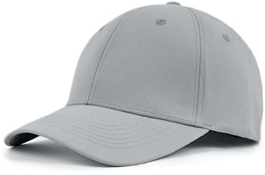 Zylioo M/L/XL/XXL Baseballkepsar för män stängd baksida för stora huvuden, solskydd löpning golfmössa kvinnor, atletisk icke-justerbar sporthattar, Grå, M