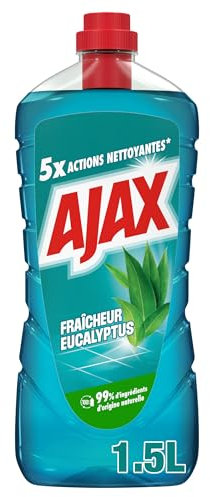 AJAX - Nettoyant Multi-Usage Ajax Eucalyptus – 5x actions nettoyantes – élimine instantanément la saleté – dégraisse – redonne de l'éclat – désodorise – rafraîchit – efficace à l'eau froide 1.5L