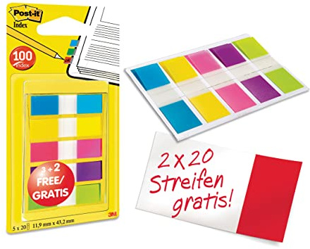 Post-it Haftmarker Index Mini, 11,9 x 43,2 mm, Vorteilspack VE = 1