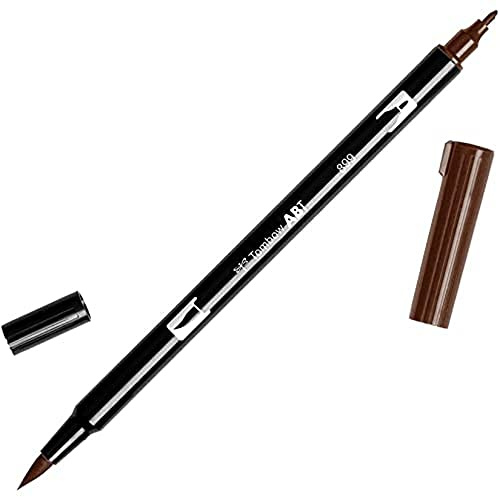 Tombow ABT-899 fiberpenna dubbel borste penna med två spetsar, redwood