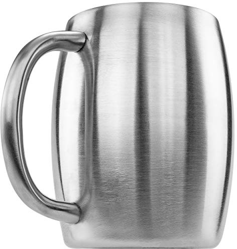 Southern Homewares Stainless Double Wall Steel Beer Coffee Desk Mug Smooth 14-Ounce - SH-10156