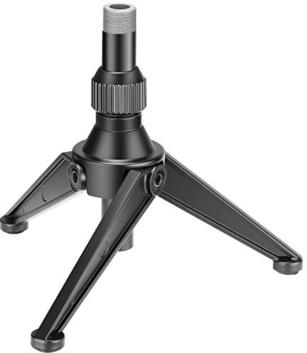 Neewer Foldable Iron Mini Desktop Microphone Tripod Stand, Adjustable Height 4.9-7.5 inches/12.5-19 centimeters for Lectures, Podcasts, Online Chat, Meeting, Screencasts and More (NW-050)