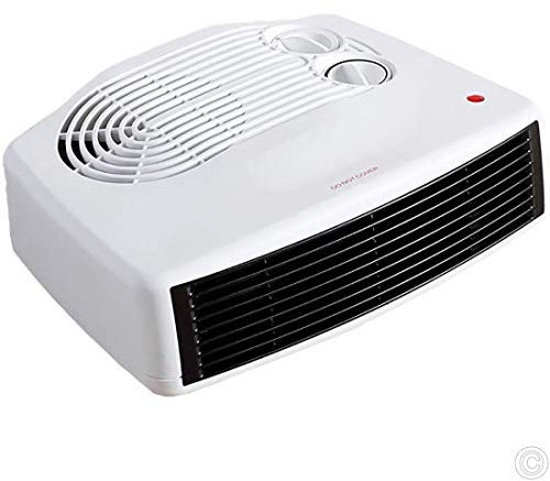 STATUS Flat Fan Heater 3000 W (3 kW), White Portable Electric Radiator with 2 Heat Settings, Adjustable Thermostat, Overheat Protection & Carry Handle, (FFH1P‑3000W1PKB)