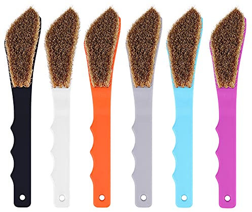 Wildschweinhaarbürste mit ergonomischem Griff, Boulderbürste als langlebiges Reinigungswerkzeug für Kletterkreide und Klettern, hält an der Kletterwand drinnen oder draußen (gemischte 6 Farben)