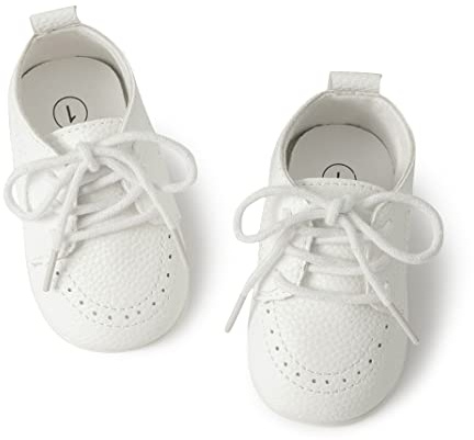 Meckior Infant Baby Boys Girls Classic PU Leather Wedding Loafers Brogue Toddler Oxford Dress Shoes First Steps Walking Flat Lazy Crib Shoe