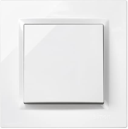 SIMON - Interrupteur commutateur croisé, série Simon 10, 230 V, interrupteur mural intérieur, facile à installer, avec cadre, couvercle et mécanisme, couleur blanche
