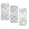 BBsky Set of 3 Baby Boy Girl Unisex Newborn Super Soft Fleece Blankets, Multi Purpose Patterned Crib Car Moses Pram Seat Stroller Cover Travel Home or Just for Gift Idea (Grey)