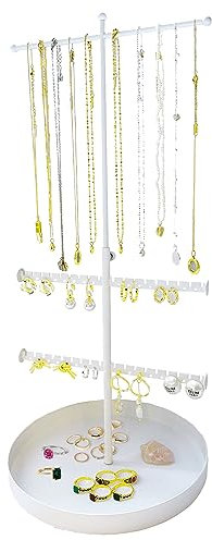 HoaaiGo Espositore per gioielli a forma di T – Portagioie albero – Supporto espositivo per collane, orecchini e bracciali