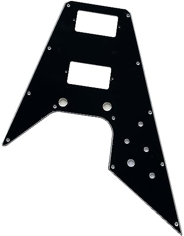 Gitarrdelar för passform Gibson Flying V-stil gitarr pickguard (3 lager svart)