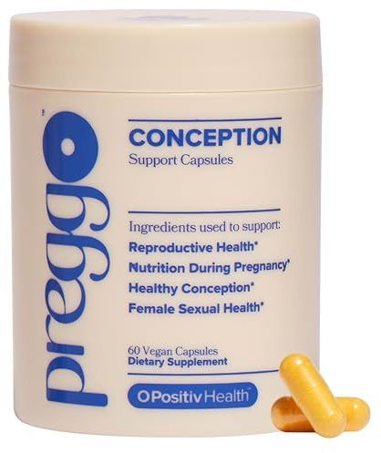 O Positiv Preggo Conception Support Capsules for Women - OBGYN-Formulated Pre Prenatal Vitamins with Clinically-Studied Ingredients - CoQ10, N-Acetyl Cystein - Female Sexual Health, 60 Ct (Pack of 1)