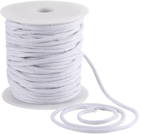 GORGECRAFT 30mx3.6mm Cuerda de Algodón Blanca Cuerdas de Repuesto con Cordón Suave Ribete de Ribete de Algodón Macramé Hilo de Algodón Redondo Cordón Multiusos para Bolsas Proyectos de Manualidades