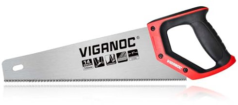 Vigaoc - Sierra de mano, sierras de mano de corte fino, sierra de madera afilada 11TPI para trabajo de madera y jardinería, 14 pulgadas