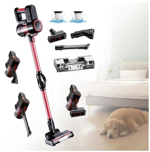 MeLtor Aspira E Lava Pavimenti Casa Asciutto e Umido,Luci LED,5 in 1 Lavasciuga Pavimenti Senza Filo per Pulizia Domestica/Capelli/Polvere/Lavapavimenti