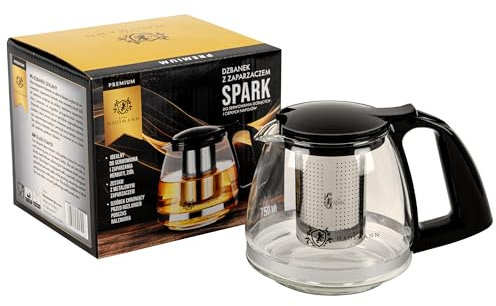 KARL HAUSMANN Théière en Verre avec Infuseur - 750ml - Theiere Transparente en Verre Design Élegant - Parfaite pour Amateurs de Thé - Théière avec Filtre Intégré - Théières - Teapot - Teillere