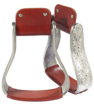 PFIFF 005094-70-Full Western Stirrups Decorated Aluminium for Fullblood/Warmblood Horses Multi-Coloured