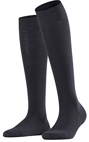 FALKE Damen Kniestrümpfe Softmerino W Kh Wolle Baumwolle lang einfarbig 1 Paar, Blau Dark Navy 6379, 39-40