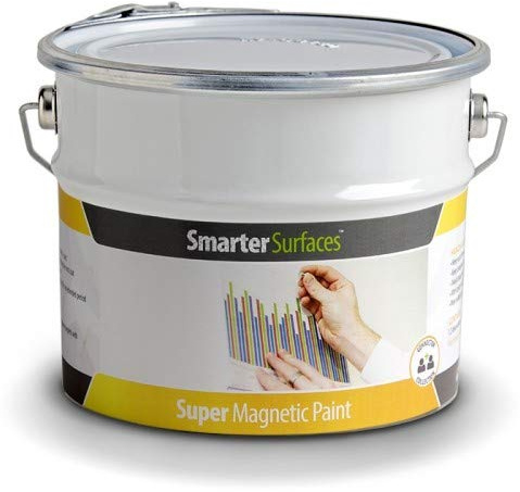 Smarter Surfaces Pittura Super Magnetica Smart - Crea la tua bacheca magnetica sul muro - Vernice Calamita - 6m² Grigio Scuro