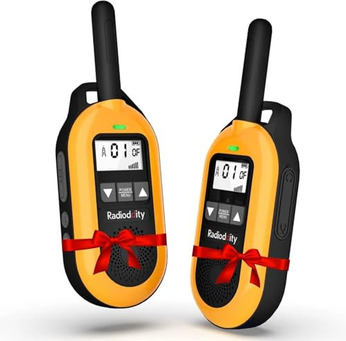 Radioddity PR-T2 Walkie Talkie PMR446 für Kinder Adults Outdoor Lizenzfreies Professionelles Funkgerät mit Wiederaufladbarem 1500mAh Akku für Abenteuer, Outdoor, Camping, Orange 2 Stücke
