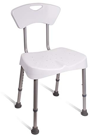 Carex Bath Seat and Shower Chair with Back - Durable Bath Chair for Shower, Shower Seat and Bench for Adults, Height Adjustable Shower Chair for Elderly, Shower Stools for Small Spaces