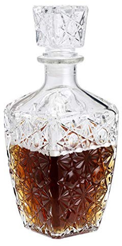 MDLUU Glass Spirits - Decantador de whisky con tapón hermético, decantador de licor para bourbon, brandy, ron, escocés, 800 ml