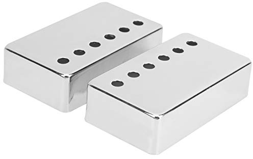 2 uds Carcasa Pastilla de Guitarra el¨¦ctrica, Carcasa de Pastilla de n¨ªquel LP Humbucker Funda Pastilla de Guitarra 50mm y 52mm para Instrumentos Musicales(Silvier),Accesorios para guitarra