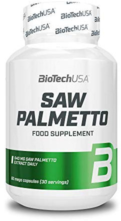 BioTechUSA Saw Palmetto | Extrait naturel de plante | pour le soutien hormonal | avec 640mg d'extrait de fruit | 60 méga gélules