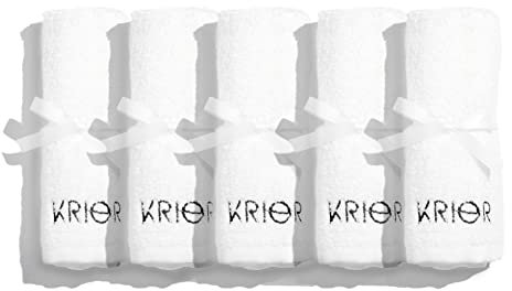 KRIOR Bamboo Gesichtshandtücher 5er Set – Waschbare & wiederverwendbare Kosmetiktücher aus Bambus Viskose, nachhaltig & weich wie Baby Waschlappen, Gästehandtücher, Gesichtspflege Zubehör