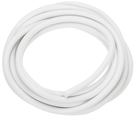 uxcell Silicone Foam Seal Strip, 6mm(0.24) Dia 3 Meters(9.84 Ft) Long Sponge Rubber Weather Seal Strip Round Rubber Cord Solid for Machinery and Industries, White