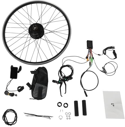 ACROSSPART 700C E-cykel konverteringssats, elcykel konverteringssats, bakhjul 36 V 250 W, Ebike bakhjul konverteringssats med LCD-funktion, V-broms/skivbroms, borstlös motor cykel konverteringssats