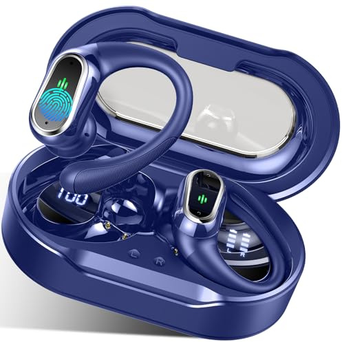 Wireless Earbuds, 50H Ear Buds Bluetooth 5.4 Earphones Sport with 4 ENC Noise Cancelling Mics, Wireless Headphones with Earhooks HiFi Stereo Deep Bass, IP7 Waterproof Bluetooth Headphones for Running