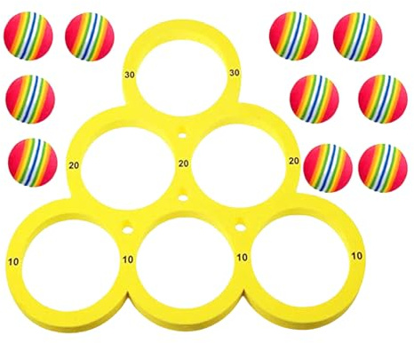 Juego de lanzamiento de bola flotante de piscina juego de pelota de piscina conjunto de deportes acuáticos EVA anillo con 10 bolas de juegos de piscina de deportes acuáticos flotantes diversión