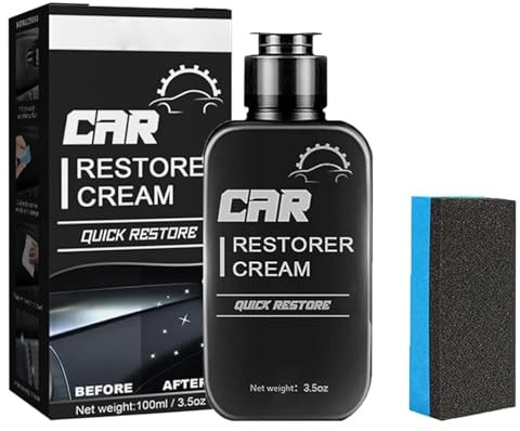 Car Plastic Restorer Interior,Plastic Scratch Remover and Polish,Car Restorer Cream,Automotive Trim Restorer,Multipurpose Automotive Plastics Cleaner and Conditioner,Long-Lasting Protection,100ML
